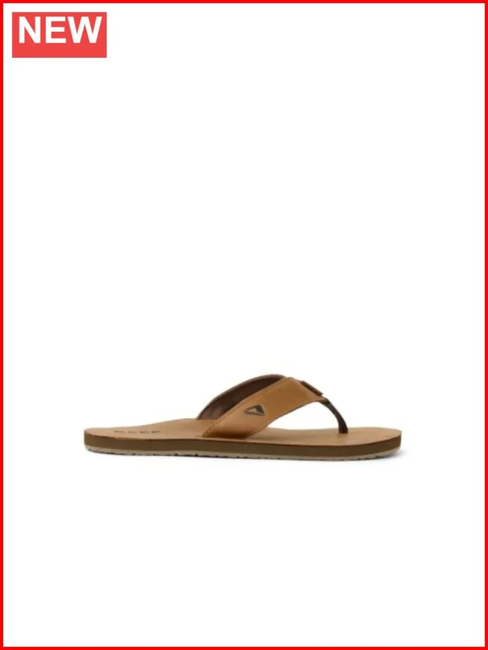 Leather Flip Flops with Recycled PET Lining, Non-Marking Rubber Sole